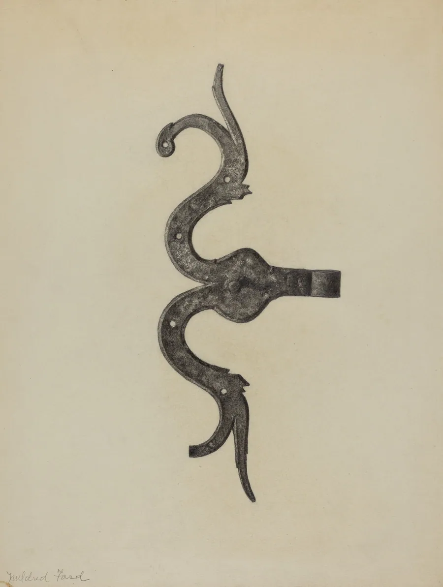 Pa. German Butt of Side Hinge by Mildred Ford