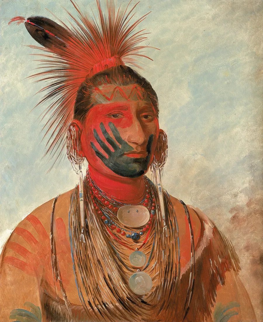 Wash-ka-mon-ya, Fast Dancer, a Warrior by George Catlin, born Wilkes-Barre, PA 1796-died Jersey City, NJ 1872