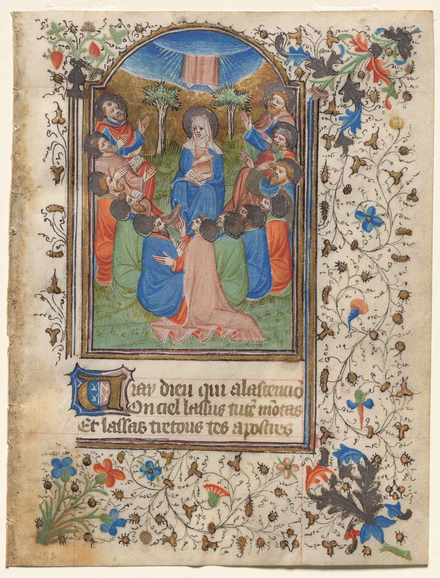 The Ascension: Leaf from a Book of Hours (4 of 6 Excised Leaves) by Henri d'Orquevaulx