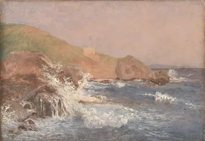 Klipper og oprørt sø. Capri