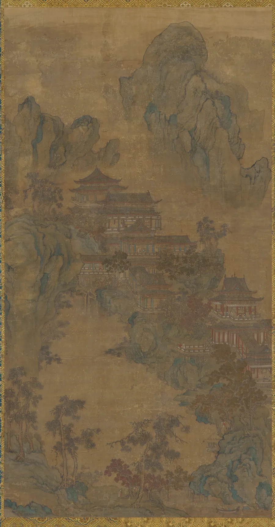 Palace in the mountains by Traditionally attributed to Zhao Boju (ca. 1120s-ca.1162)