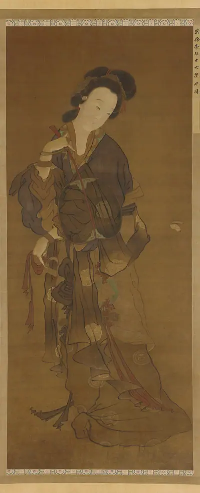 A Woman and a butterfly