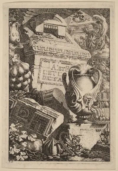 Fantasy of an Antique Tomb with Fragments of Architecture and Sculpture