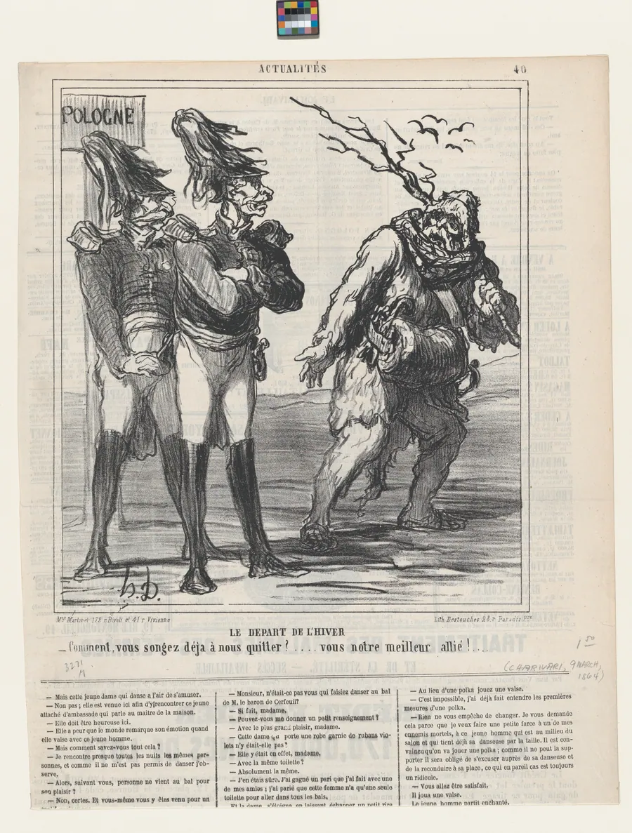 Winter's departure, from 'News of the day,' published in Le Charivari, March 9, 1864 by Aaron Martinet