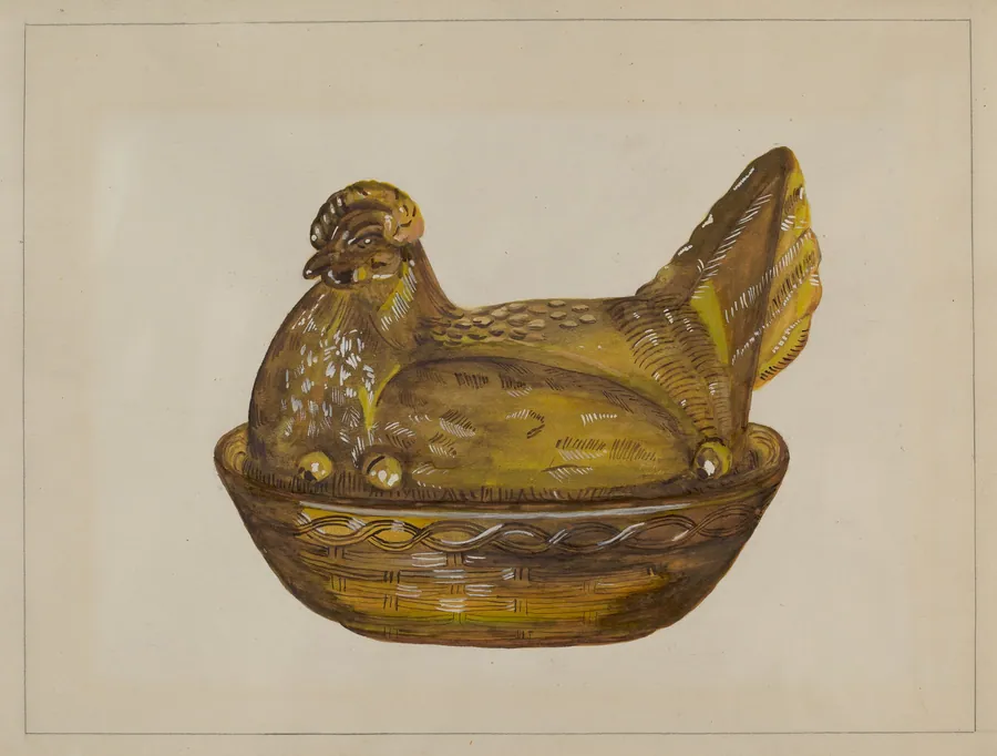 Hen on Dish by Katherine Hastings