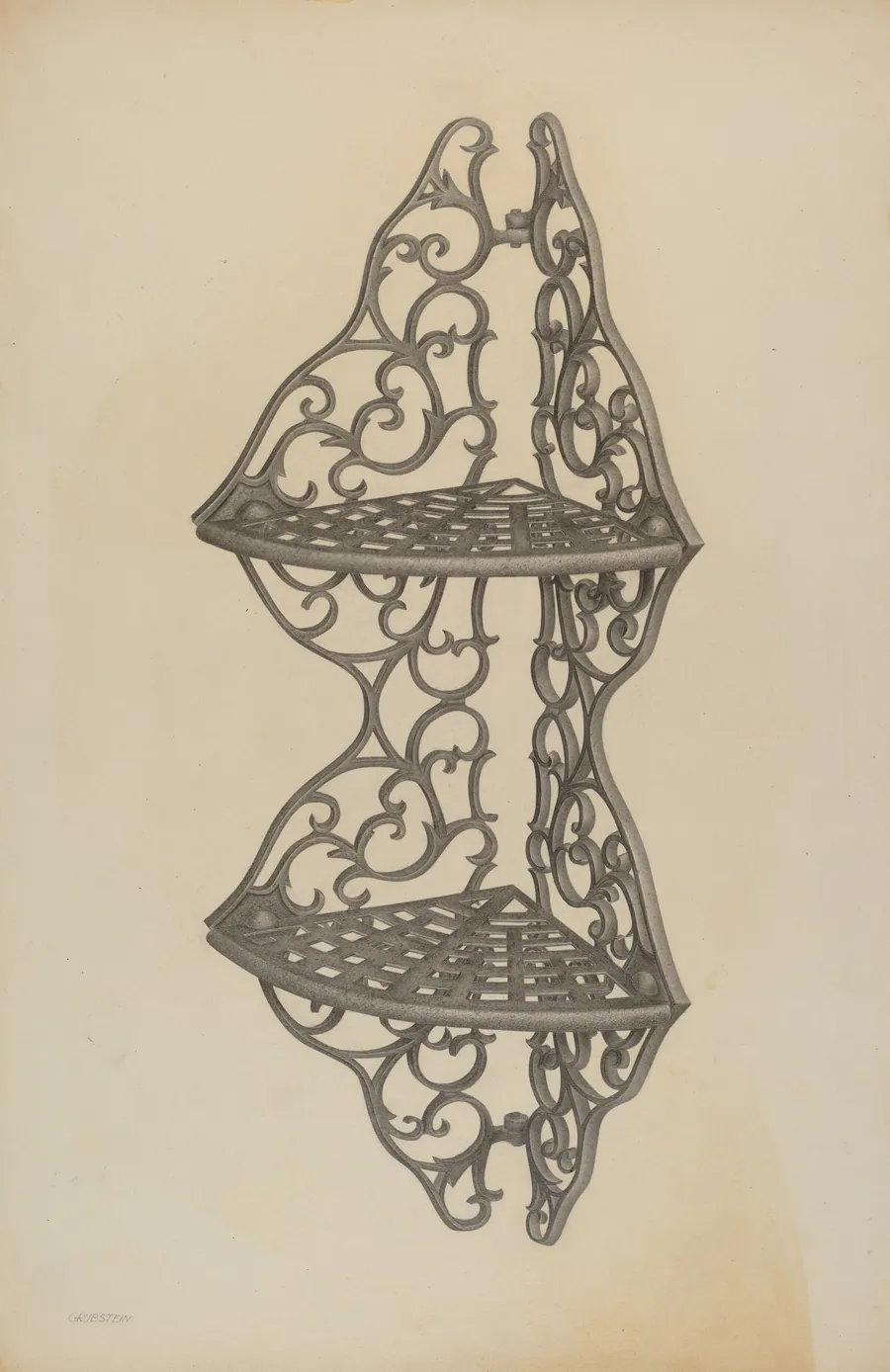 Corner Shelf Bracket by Milton Grubstein