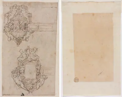 Design for Decorative Hinges (recto) Border Lines (verso)