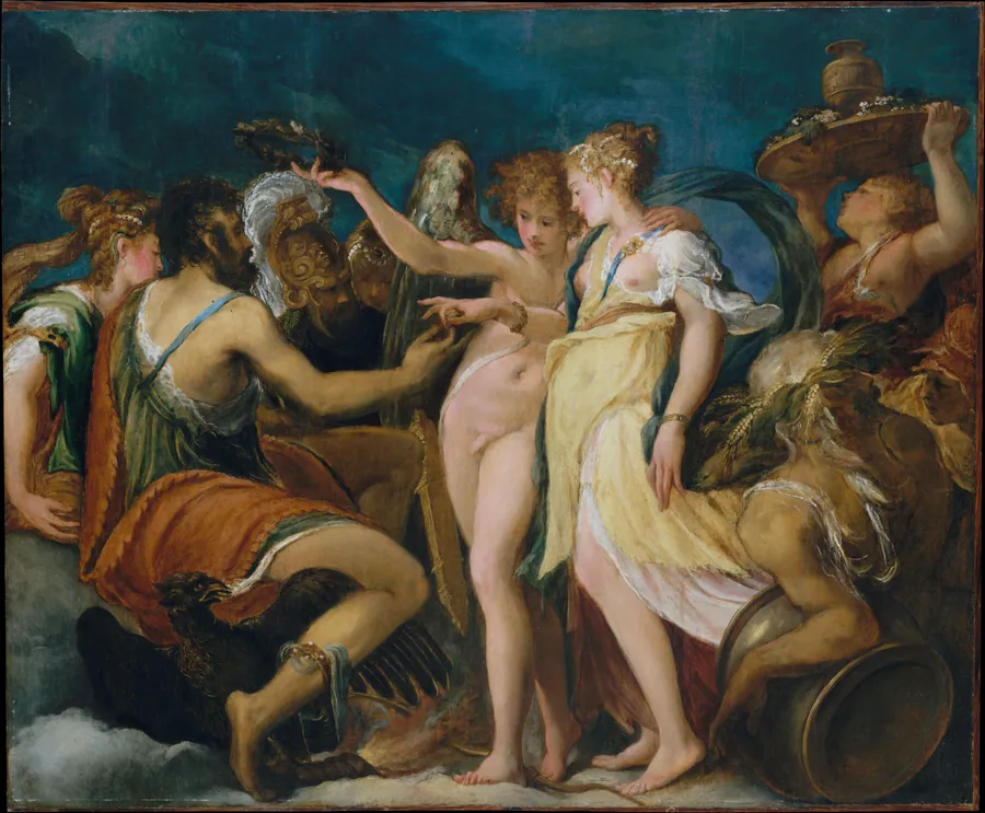 The Marriage of Cupid and Psyche by Andrea Schiavone (Andrea Meldola)