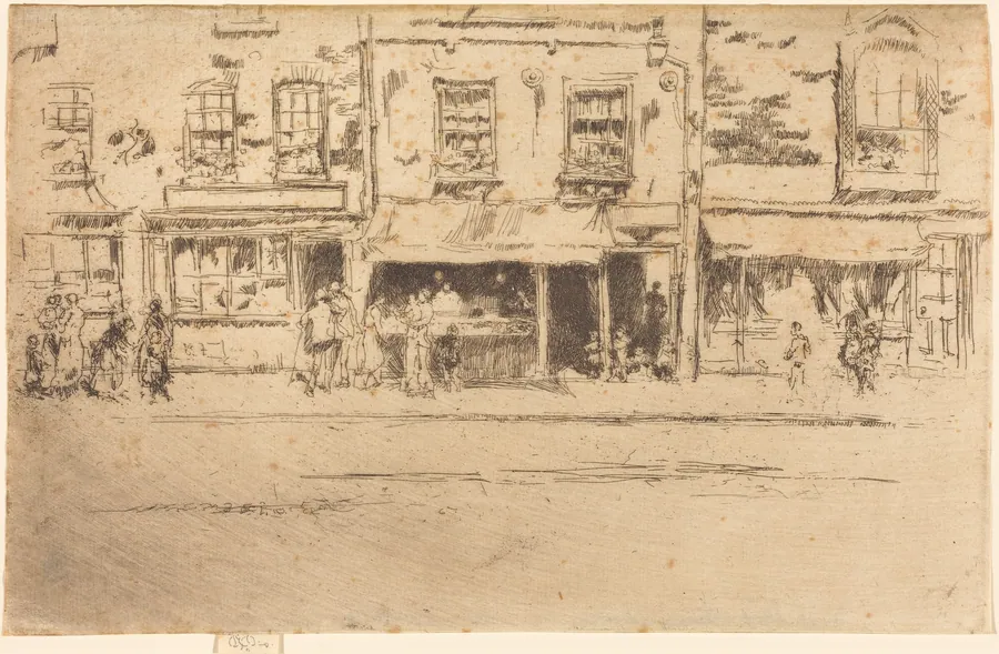 The Fish-Shop, Busy Chelsea by James McNeill Whistler