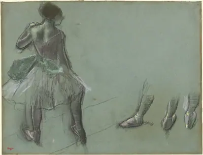 Dancer Seen from Behind and Three Studies of Feet