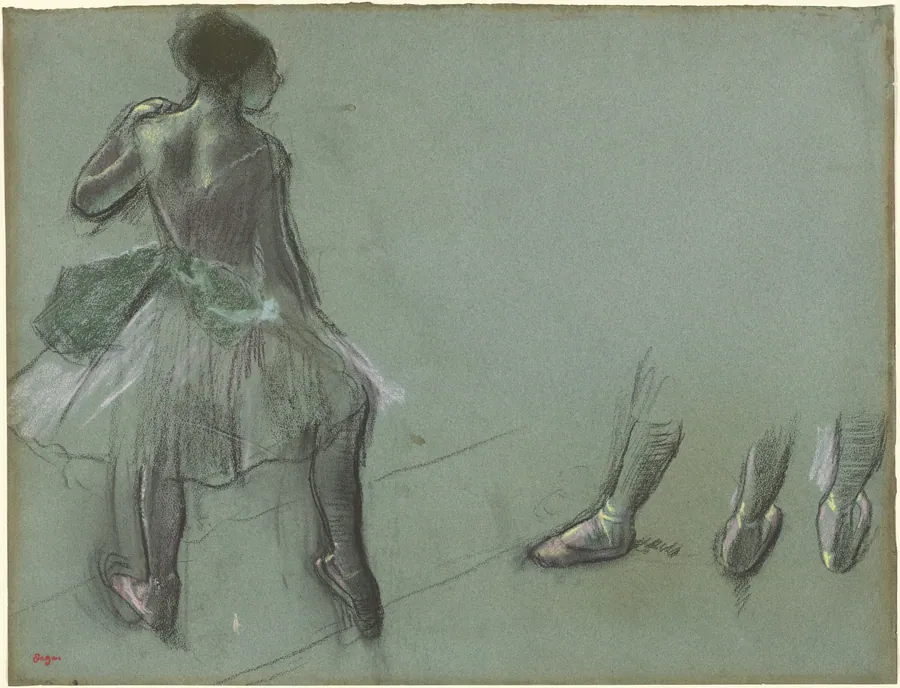 Dancer Seen from Behind and Three Studies of Feet by Edgar Degas
