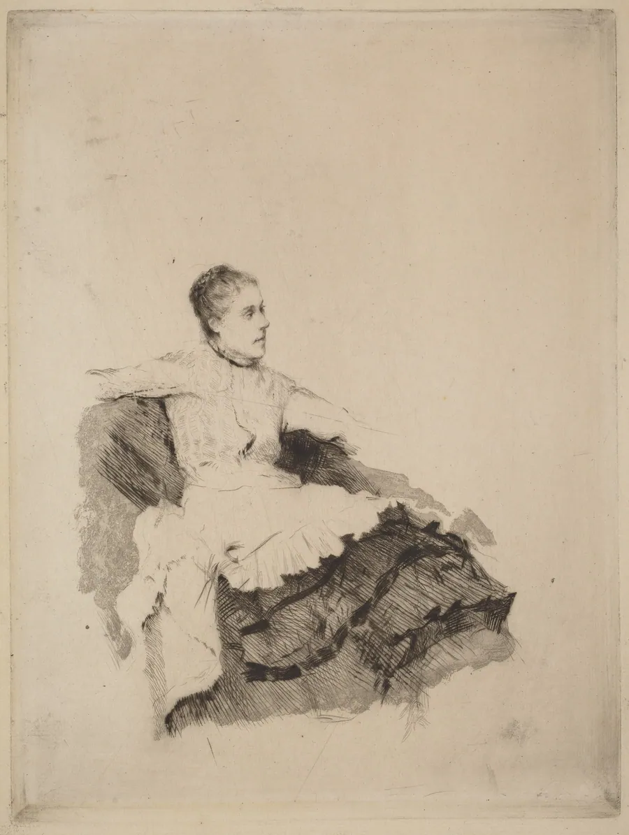 Portrait of Madame de Nittis ("Attenzione") by Giuseppe De Nittis