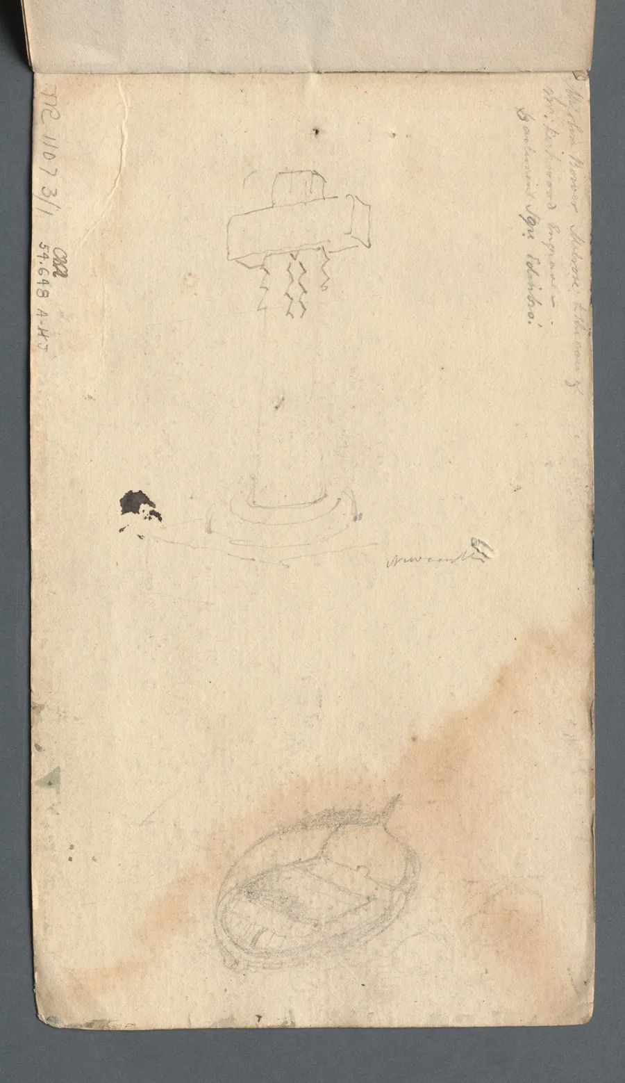 Sketchbook: Study of Cross and Rowboat (on back cover) by Samuel Prout