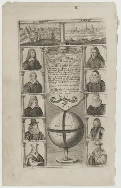 Title Page to The New World of Words or A General English Dictionary