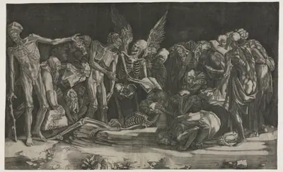 Skeletons, also known as Allegory of Death and Fame