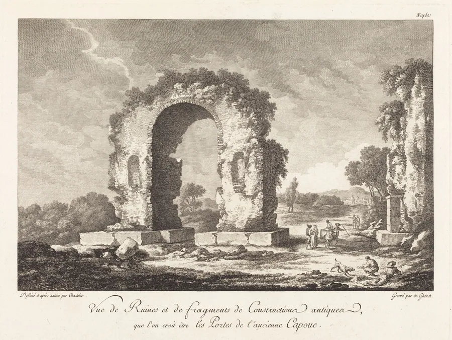 Vue de Ruines et de fragments de Construction antique...de l'ancienne Capoue by Emmanuel Jean Nepomucène de Ghendt
