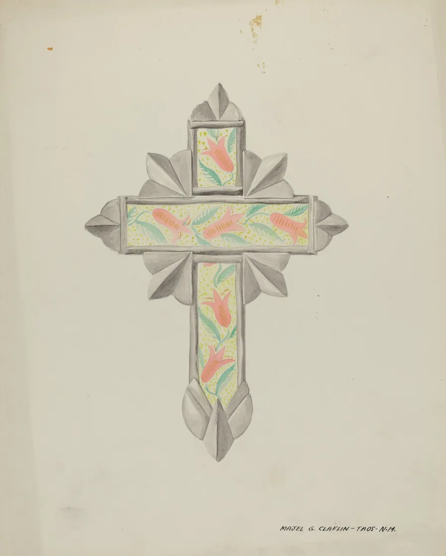 Tin & Wall Paper Cross by Majel G. Claflin