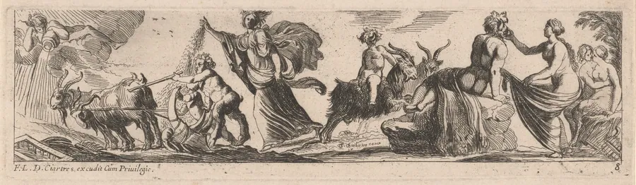 Satyr Driving a Pair of Goats by Pierre Brebiette