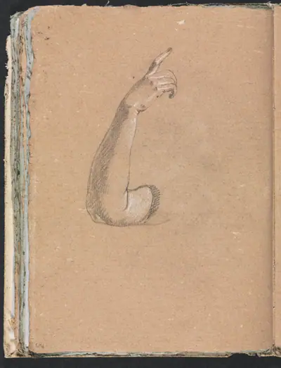 Verona Sketchbook: Right arm and hand (page 66)
