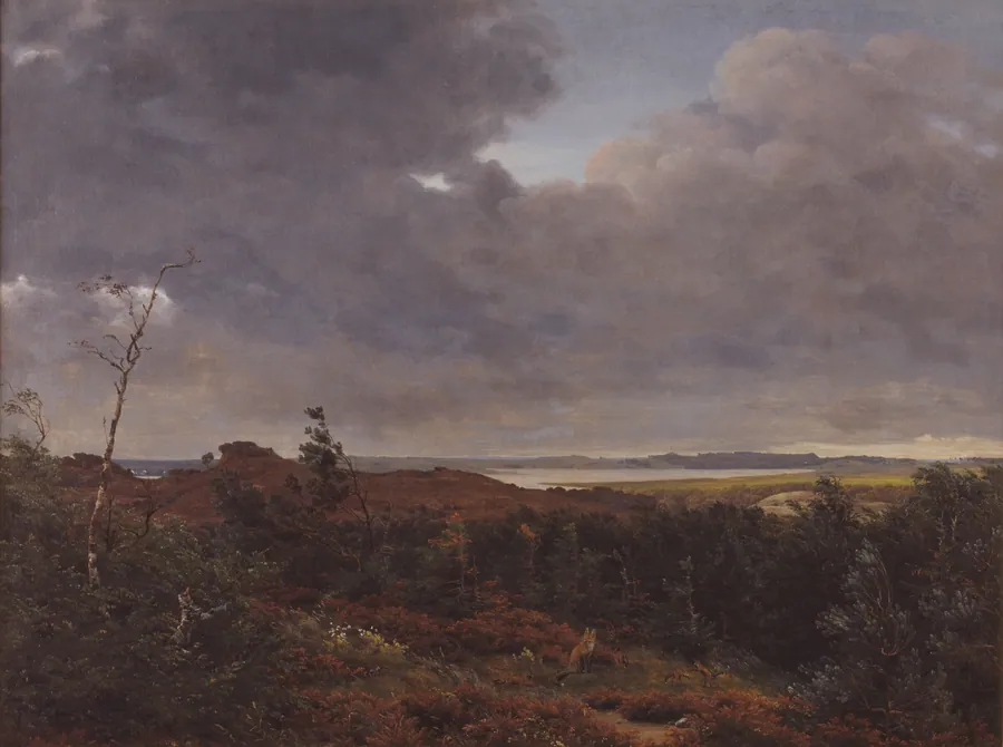Udsigt mod Frederiksværk fra Tisvilde Skov by P.C. Skovgaard