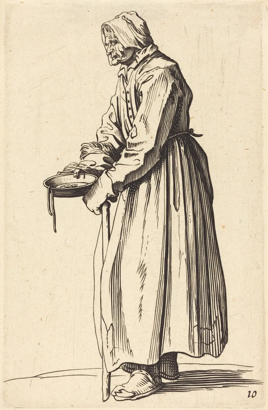 Beggar Woman with Pan by French 17th Century
