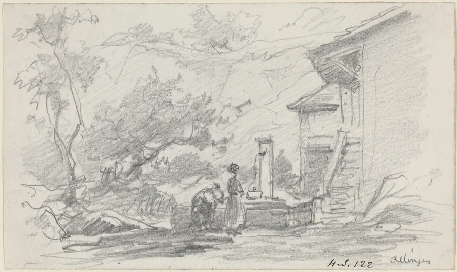 Women at a Well, Allinges by Eugène Boudin