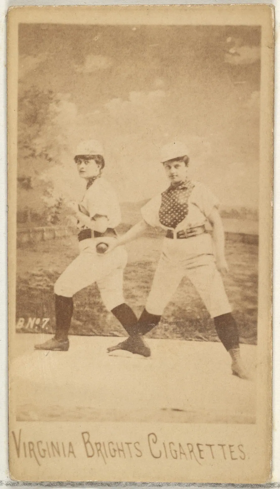 Card 7, from the Girl Baseball Players series (N48, Type 1) for Virginia Brights Cigarettes by Allen & Ginter