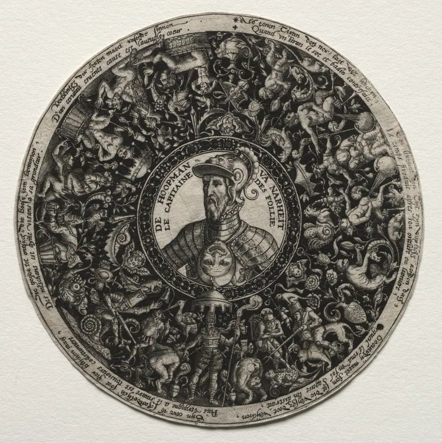 The Captain of Folly: Design for a Dish with Medallion by Theodor de Bry