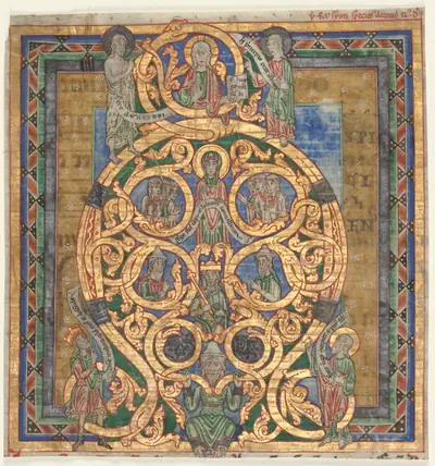 Cutting from an Antiphonary:  Initial A[spiciens a longe]: The Tree of Jesse