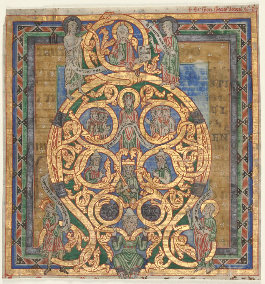 Cutting from an Antiphonary:  Initial A[spiciens a longe]: The Tree of Jesse