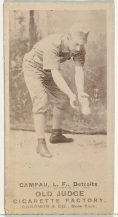 Charles Columbus "Count" Campau, Left Field, Detroit Wolverines, from the Old Judge series (N172) for Old Judge Cigarettes