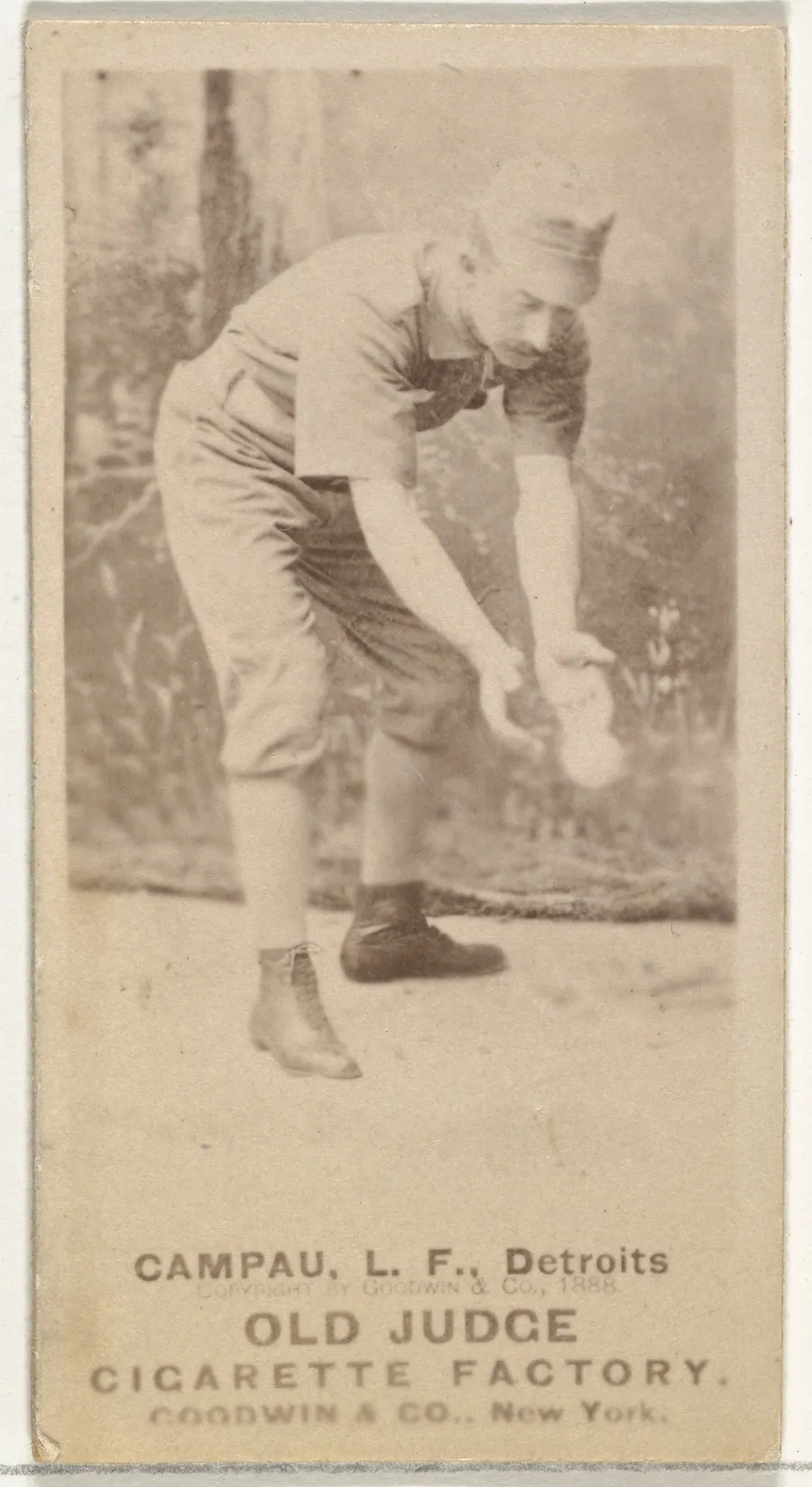 Charles Columbus "Count" Campau, Left Field, Detroit Wolverines, from the Old Judge series (N172) for Old Judge Cigarettes by Goodwin & Company