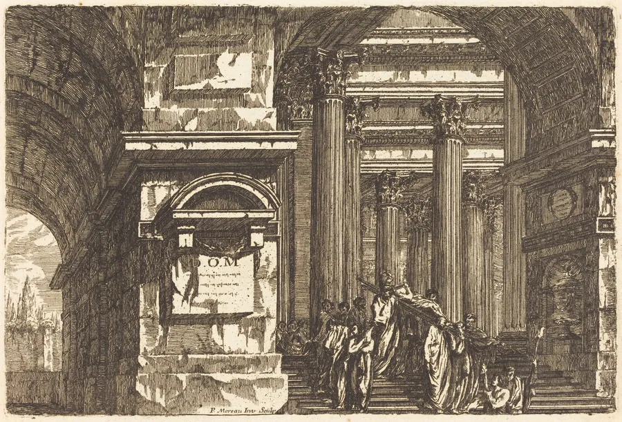 The Entrance of a Temple by Pierre Moreau