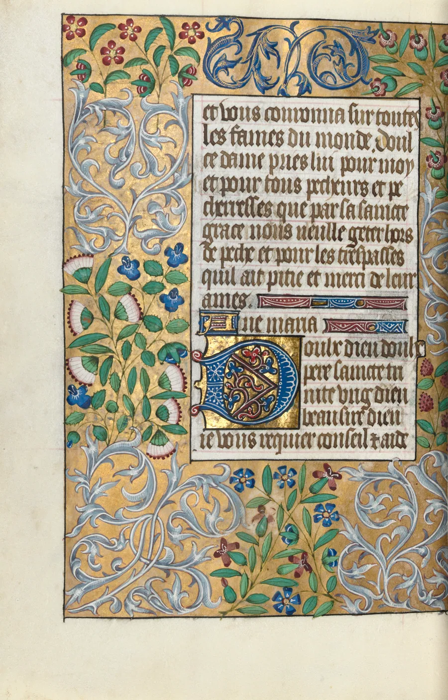 Book of Hours (Use of Rouen): fol. 151v, Elaborate Border of Foliage by Master of the Geneva Latini