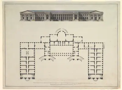 North Elevation and Ground Plan of the Alexander Palace at Tsarskoe Selo