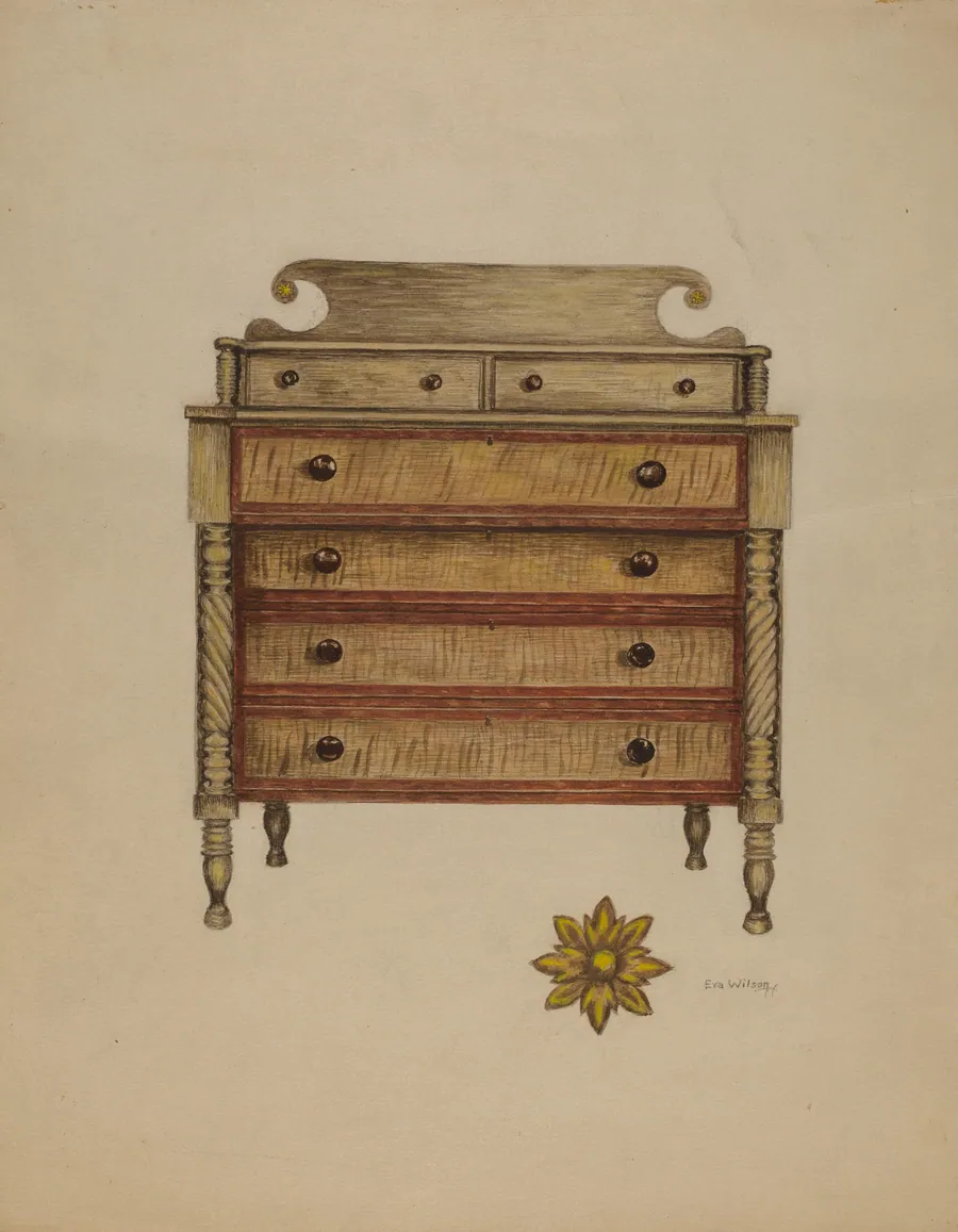 Chest-Mahogany, Pine & Maple by Eva Wilson