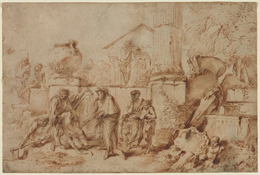 Tobit Burying the Dead by Giovanni Benedetto Castiglione