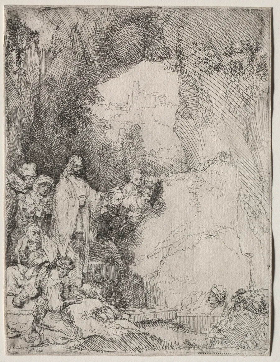 The Raising of Lazarus: Small Plate by Rembrandt van Rijn