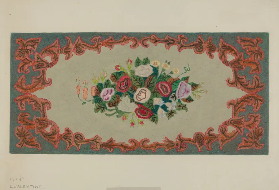 Hooked Rug by Elizabeth Valentine