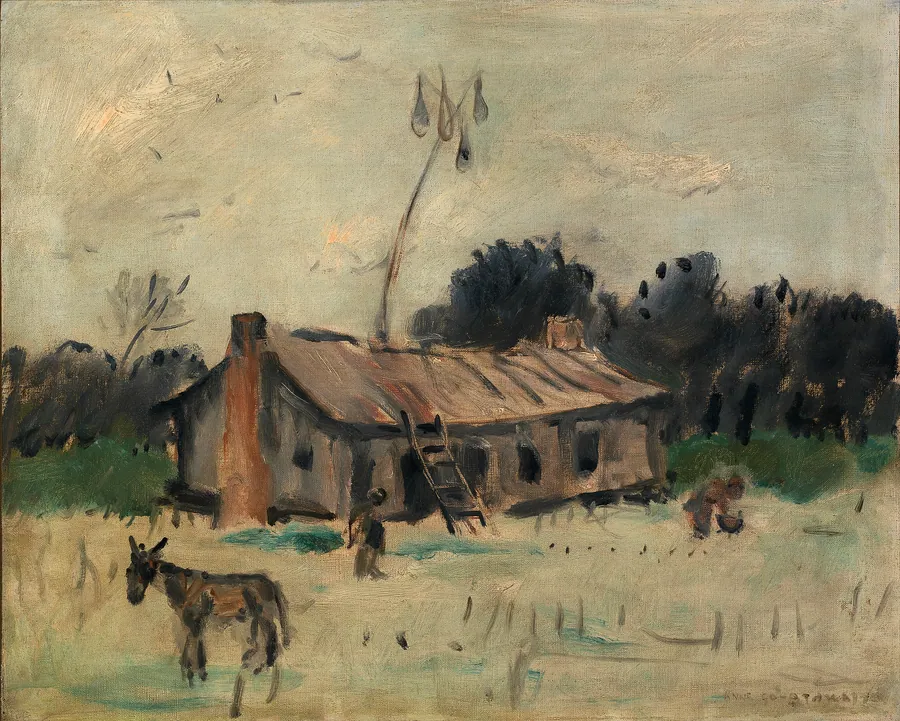 Cabin in Alabama by Anne Goldthwaite, born Montgomery, AL 1869-died New York City 1944
