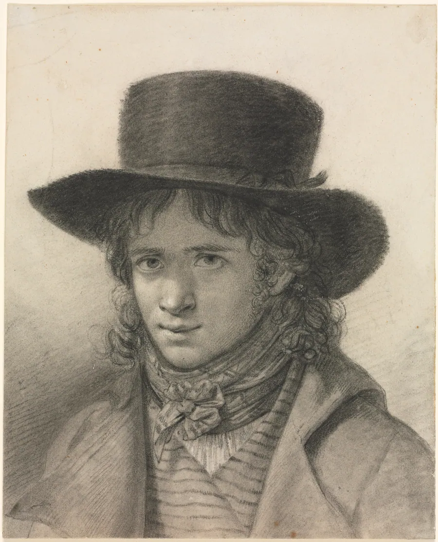 Self-Portrait in a Hat by Anne-Louis Girodet de Roucy-Trioson