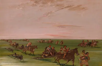 Band of Sioux Moving Camp