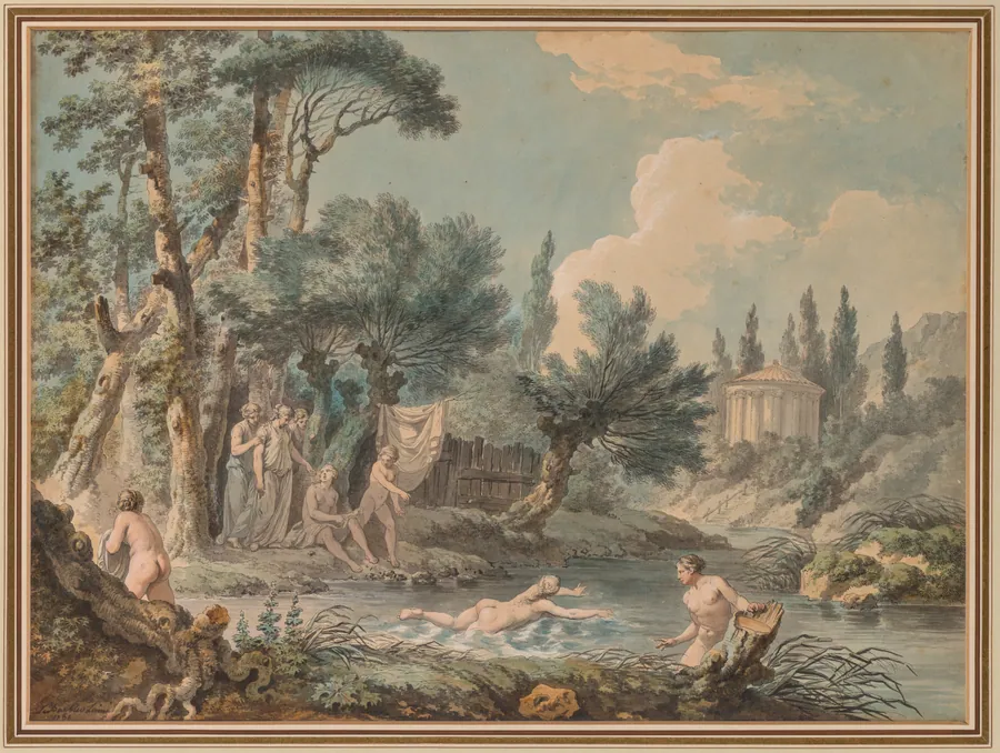 Nudes in a Landscape by Jean-Jacques-François Lebarbier, called Le Barbier L’Aîné