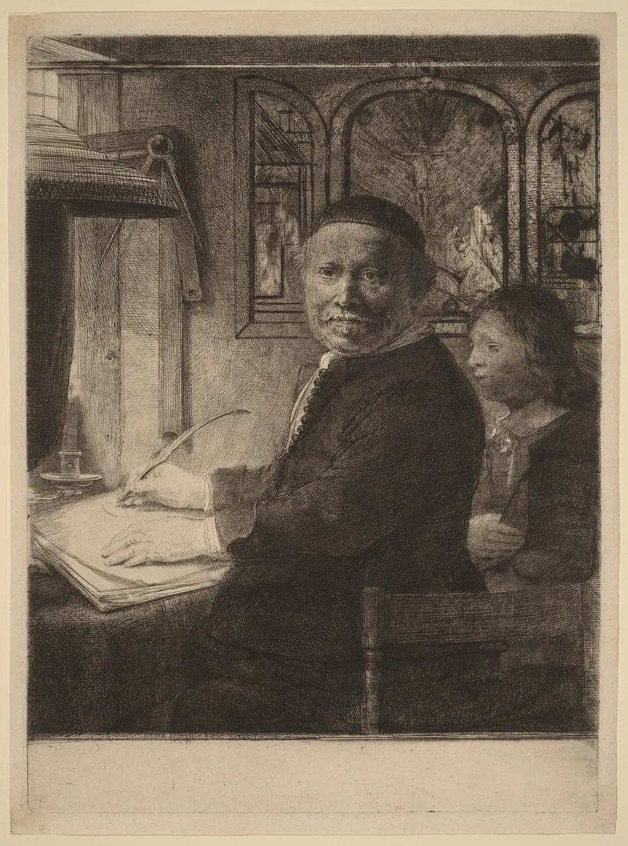 Lieven Willemsz van Coppenol: the Smaller Plate by Rembrandt van Rijn