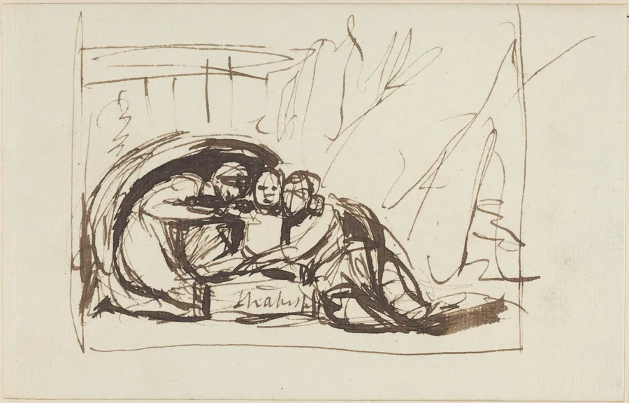 The Infant Shakespeare Nursed by Comedy and Tragedy by George Romney