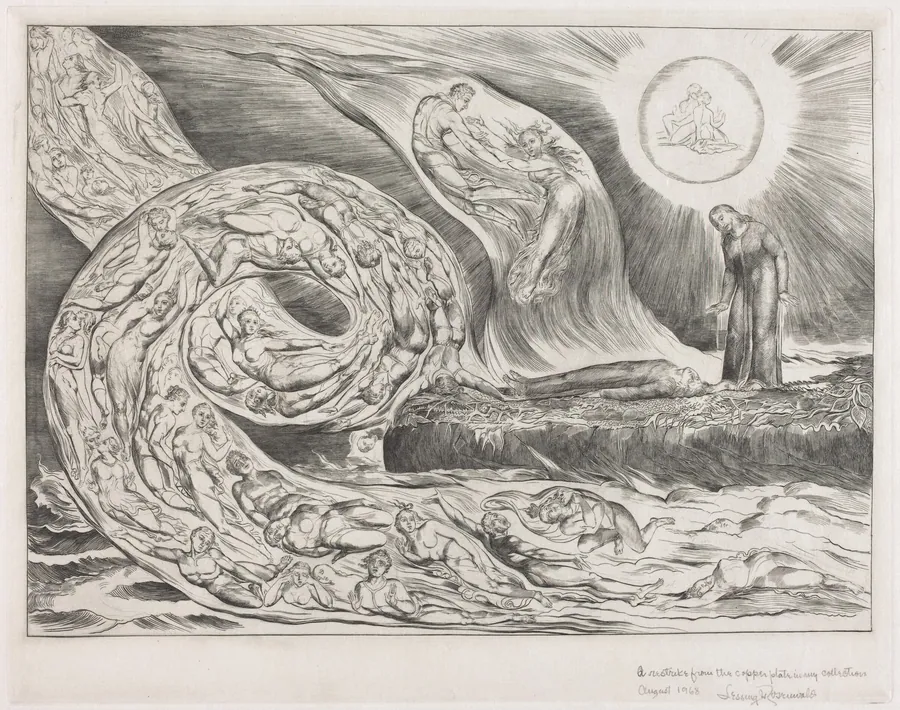 The Circle of the Lustful: Paolo and Francesca by William Blake