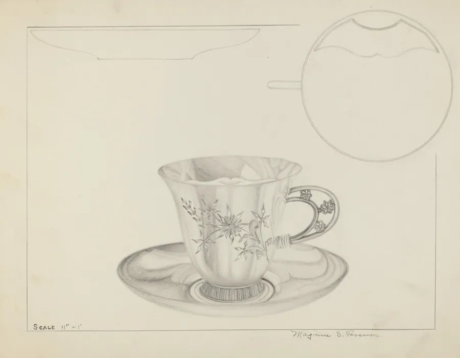 Silver Cup and Saucer by Magnus S. Fossum