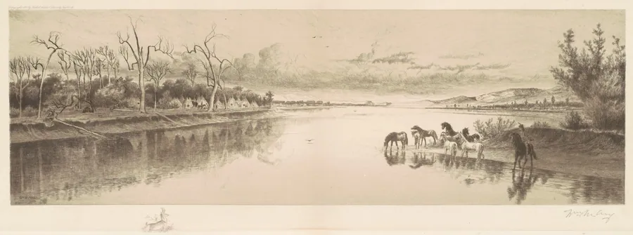 Untitled (Native American Camp) by William De La Montagne Cary