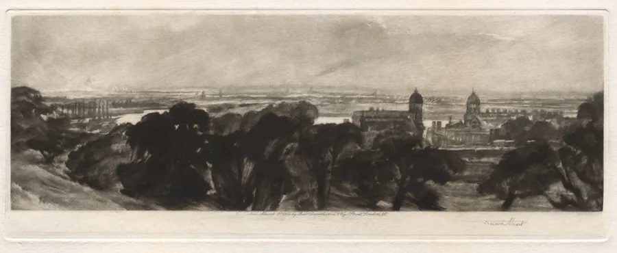 London from Greenwich by Frank Short