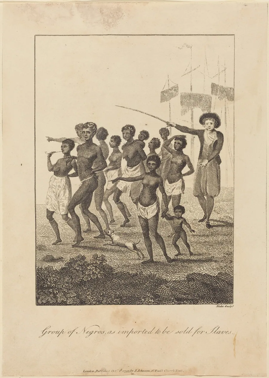 Group of Negros, as imported to be sold for Slaves by William Blake